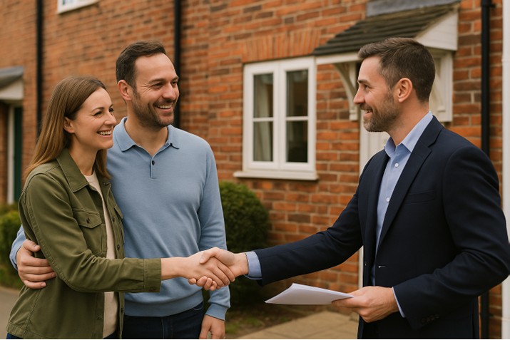 A homeowner handing over house keys after a direct cash sale to Ziphouse